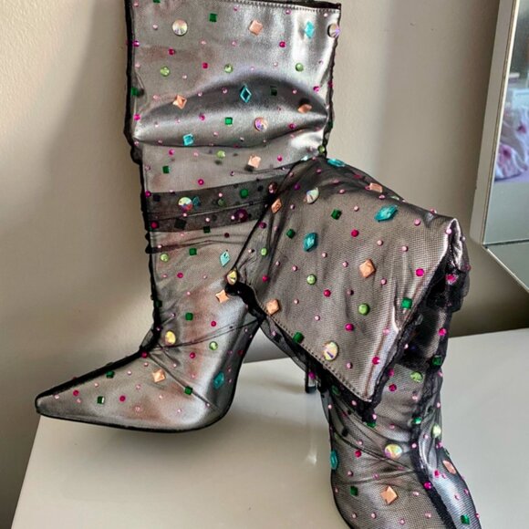 Azalea Wang Liora Rhinestone Stiletto Booties - Picture 3 of 3